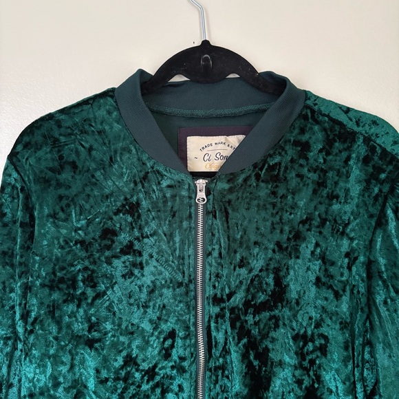 Ci Sono Emerald Crushed Velvet Bomber Size XL - Picture 7 of 13